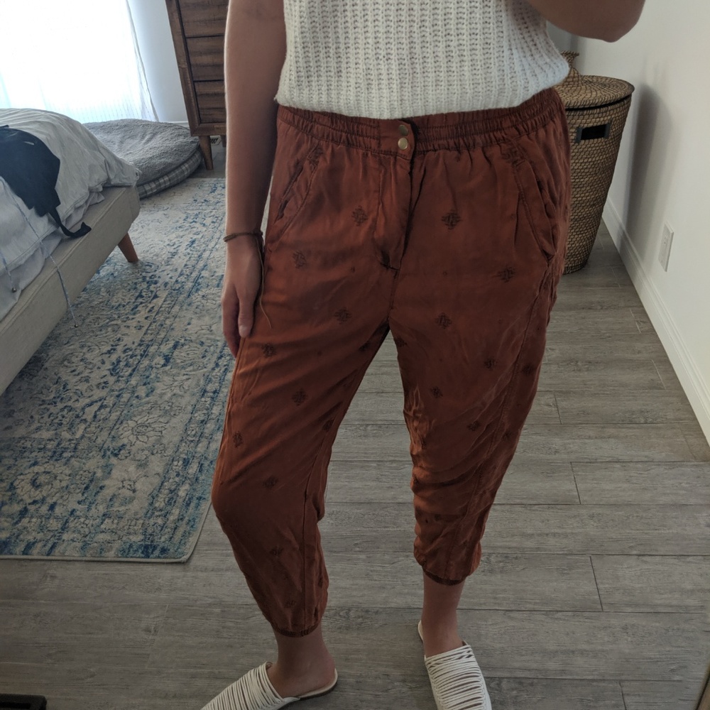 Anthropologie ROWAN embroidered casual pant